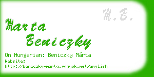 marta beniczky business card