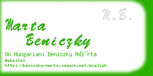marta beniczky business card